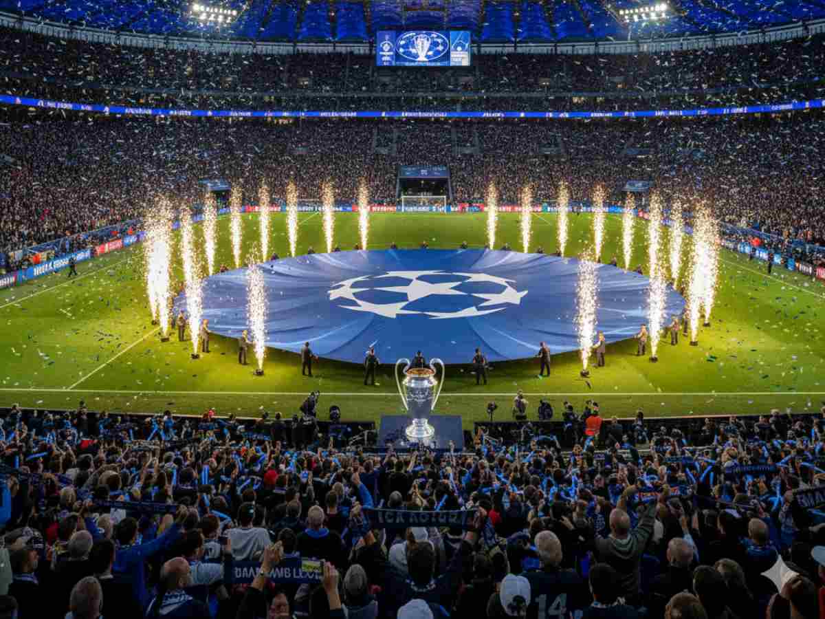 festa Champions League, immagine creata con Gemini AI
